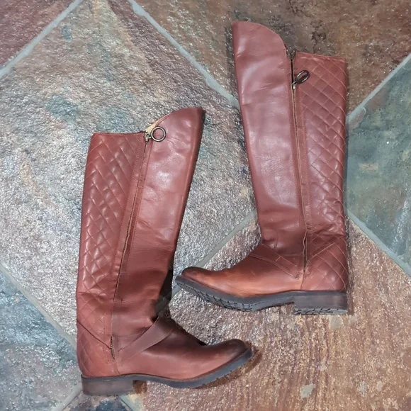 Justins Women’s Riding Boots | 100% Brown Leather | Quilted | Size 7B - Picture 2 of 11